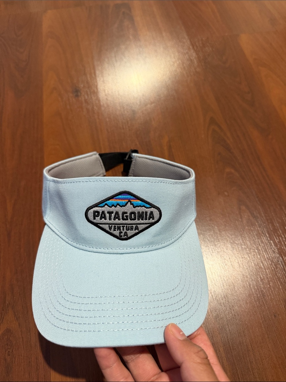 Patagonia Sky Blue Visor with Embroidered Patch